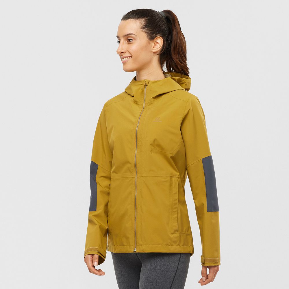 Vestes Salomon Femme Jaune - Salomon OUTRACK WATERPROOF 2.5L - France (3820-VCLHA)